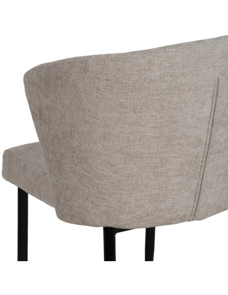Chaise moderne chic en Tissu Gris Métal Noir Tanoya (Lot de 2) - 9