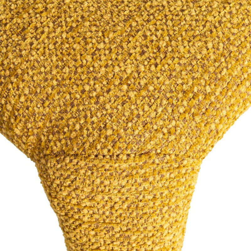 Fauteuil de table design chic en Tissu Jaune moutarde Chiné Métal Uyana (Lot de 2) - 8