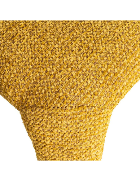 Fauteuil de table design chic en Tissu Jaune moutarde Chiné Métal Uyana (Lot de 2) - 8