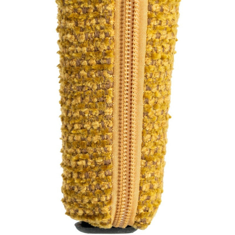 Fauteuil de table design chic en Tissu Jaune moutarde Chiné Métal Uyana (Lot de 2) - 9