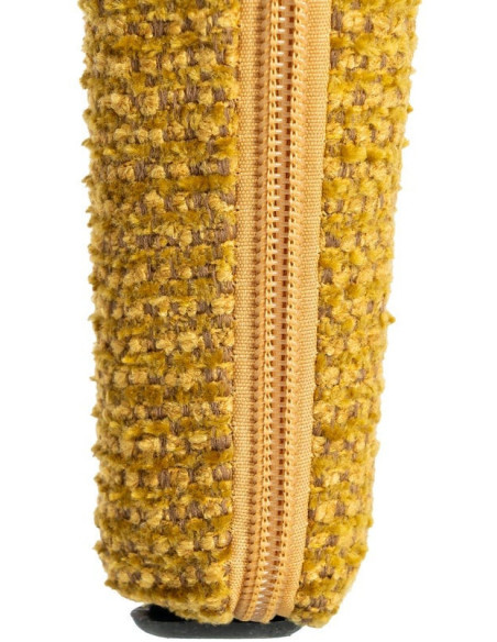 Fauteuil de table design chic en Tissu Jaune moutarde Chiné Métal Uyana (Lot de 2) - 9