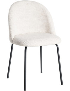 Chaise haut de gamme en Tissu Crème Métal Noir Munira (Lot de 2) - 1