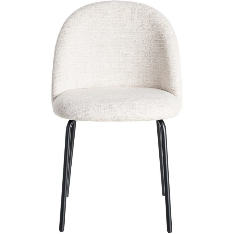 Chaise haut de gamme en Tissu Crème Métal Noir Munira (Lot de 2) - 3
