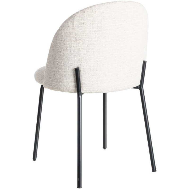 Chaise haut de gamme en Tissu Crème Métal Noir Munira (Lot de 2) - 5