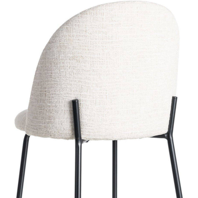 Chaise haut de gamme en Tissu Crème Métal Noir Munira (Lot de 2) - 6
