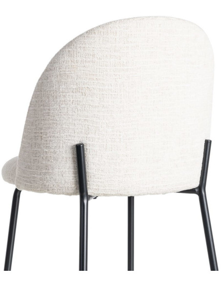 Chaise haut de gamme en Tissu Crème Métal Noir Munira (Lot de 2) - 6