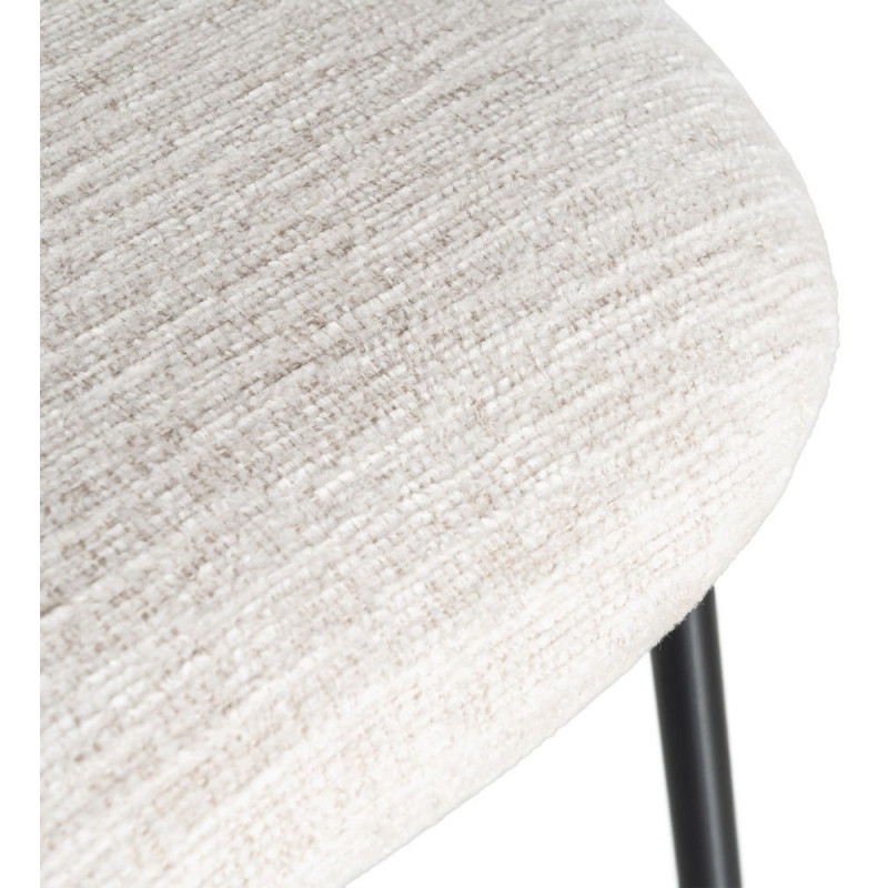 Chaise haut de gamme en Tissu Crème Métal Noir Munira (Lot de 2) - 10
