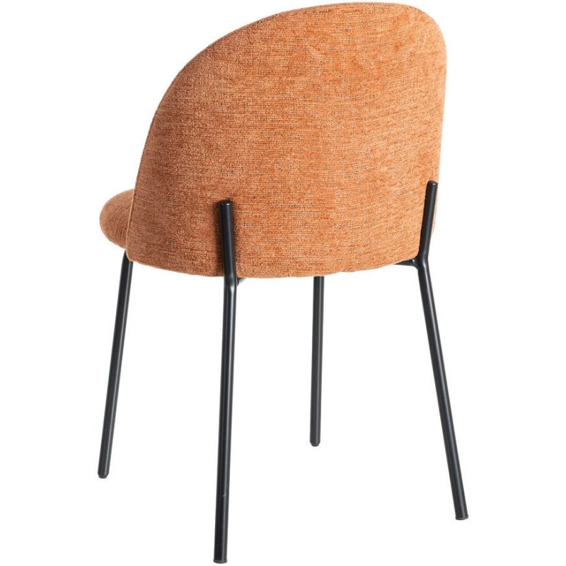 Chaise haut de gamme en Tissu Rose pêche Métal Noir Munira (Lot de 2) - 5