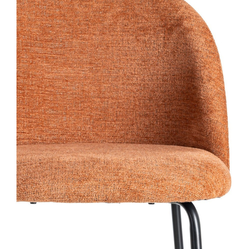 Chaise haut de gamme en Tissu Rose pêche Métal Noir Munira (Lot de 2) - 9