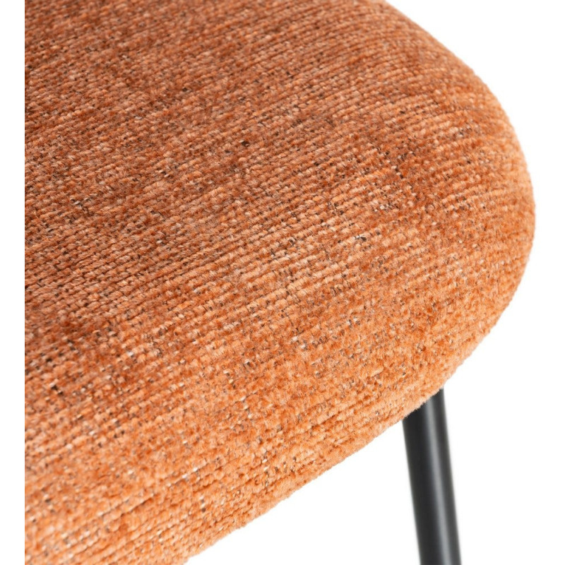 Chaise haut de gamme en Tissu Rose pêche Métal Noir Munira (Lot de 2) - 10