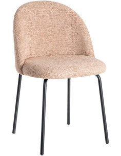 Chaise haut de gamme en Tissu Orange citrouille Métal Noir Munira (Lot de 2) - 1