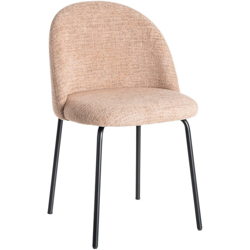 Chaise haut de gamme en Tissu Orange citrouille Métal Noir Munira (Lot de 2) - 1