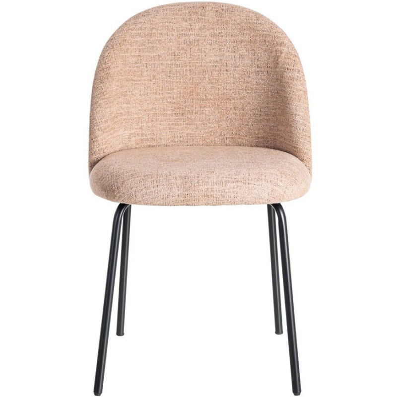 Chaise haut de gamme en Tissu Orange citrouille Métal Noir Munira (Lot de 2) - 3