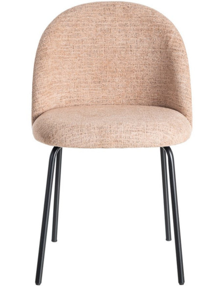 Chaise haut de gamme en Tissu Orange citrouille Métal Noir Munira (Lot de 2) - 3