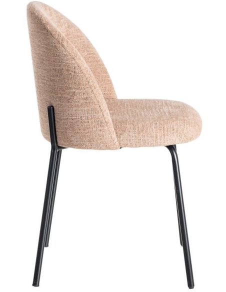 Chaise haut de gamme en Tissu Orange citrouille Métal Noir Munira (Lot de 2) - 4