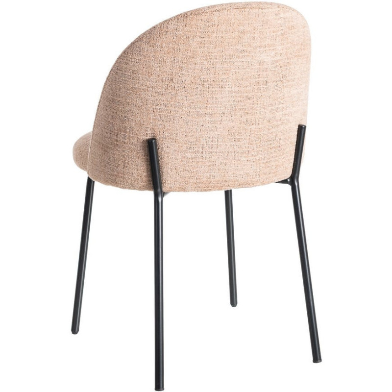 Chaise haut de gamme en Tissu Orange citrouille Métal Noir Munira (Lot de 2) - 5