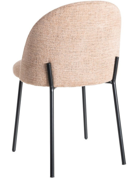 Chaise haut de gamme en Tissu Orange citrouille Métal Noir Munira (Lot de 2) - 5