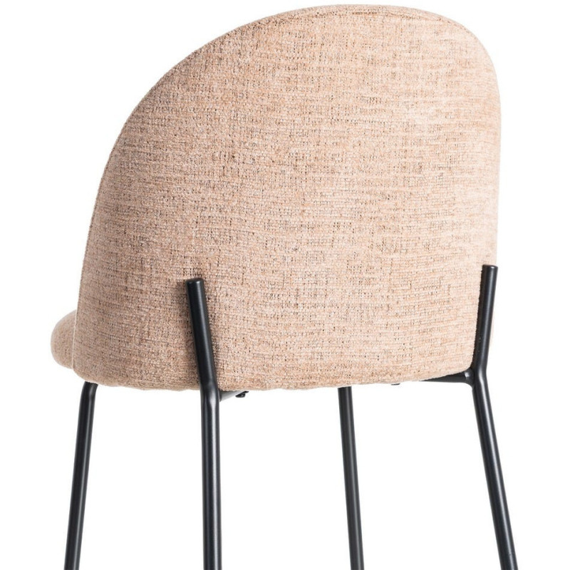 Chaise haut de gamme en Tissu Orange citrouille Métal Noir Munira (Lot de 2) - 6