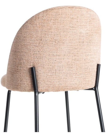 Chaise haut de gamme en Tissu Orange citrouille Métal Noir Munira (Lot de 2) - 6