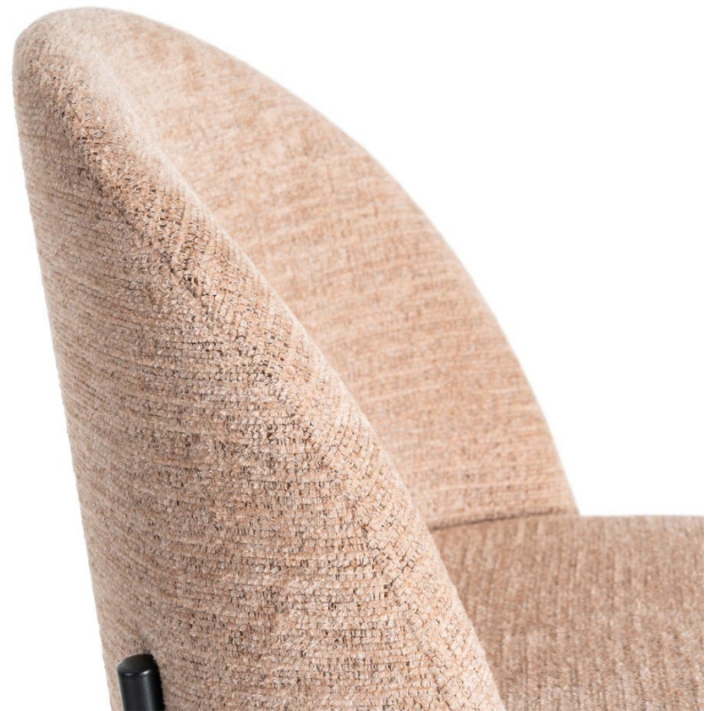 Chaise haut de gamme en Tissu Orange citrouille Métal Noir Munira (Lot de 2) - 7