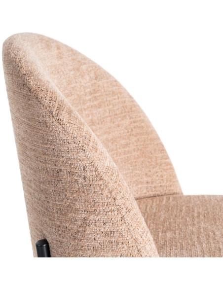 Chaise haut de gamme en Tissu Orange citrouille Métal Noir Munira (Lot de 2) - 7