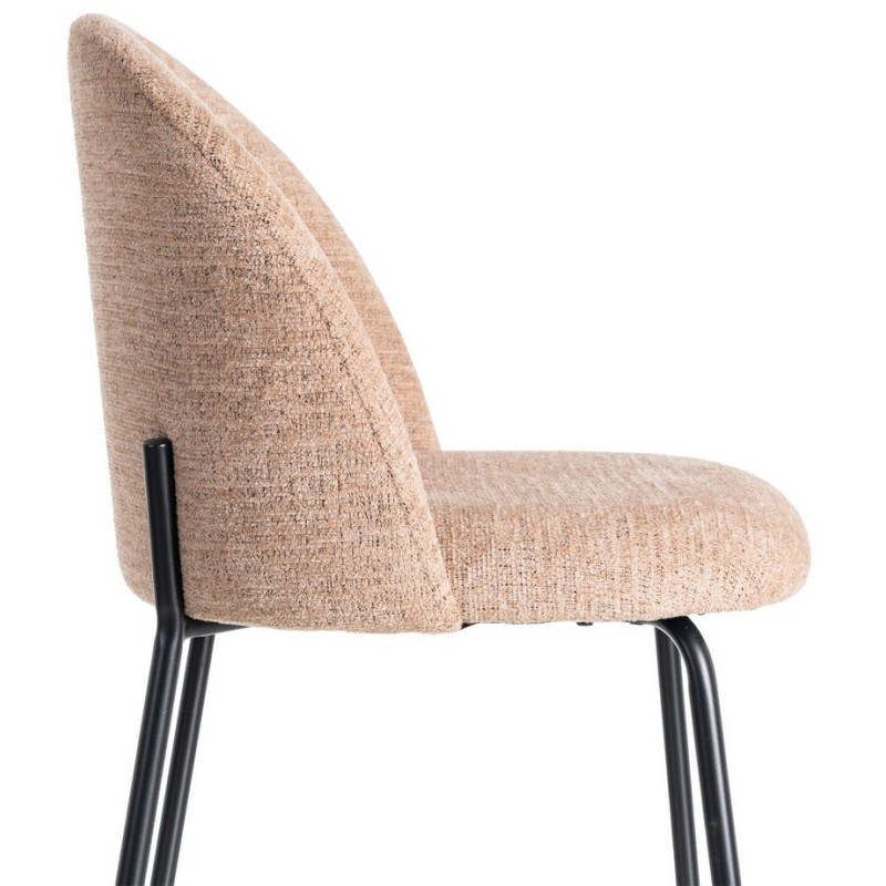 Chaise haut de gamme en Tissu Orange citrouille Métal Noir Munira (Lot de 2) - 8