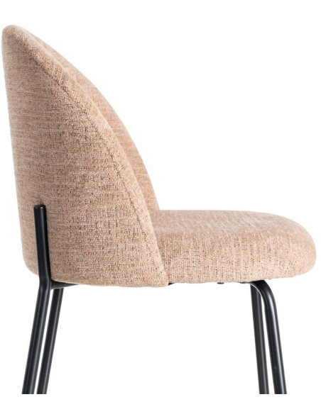 Chaise haut de gamme en Tissu Orange citrouille Métal Noir Munira (Lot de 2) - 8