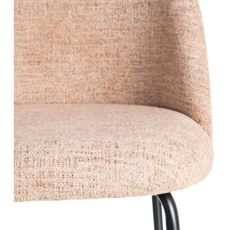 Chaise haut de gamme en Tissu Orange citrouille Métal Noir Munira (Lot de 2) - 9