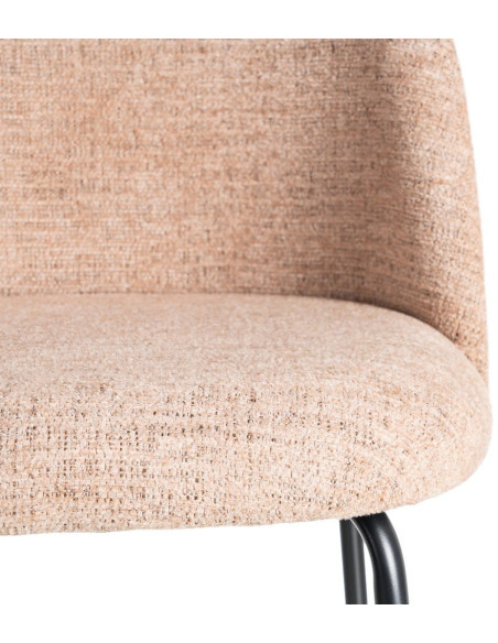 Chaise haut de gamme en Tissu Orange citrouille Métal Noir Munira (Lot de 2) - 9