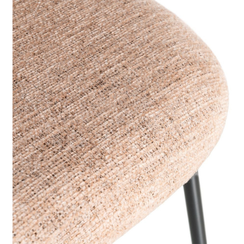 Chaise haut de gamme en Tissu Orange citrouille Métal Noir Munira (Lot de 2) - 10