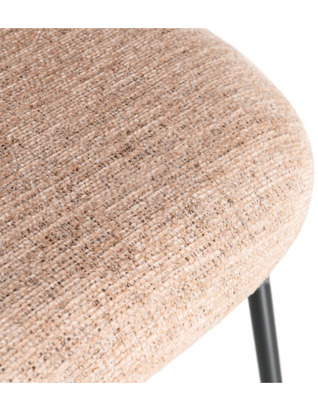 Chaise haut de gamme en Tissu Orange citrouille Métal Noir Munira (Lot de 2) - 10