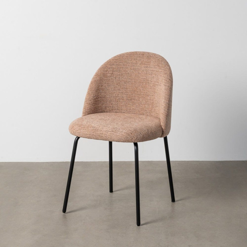 Chaise haut de gamme en Tissu Orange citrouille Métal Noir Munira (Lot de 2) - 12