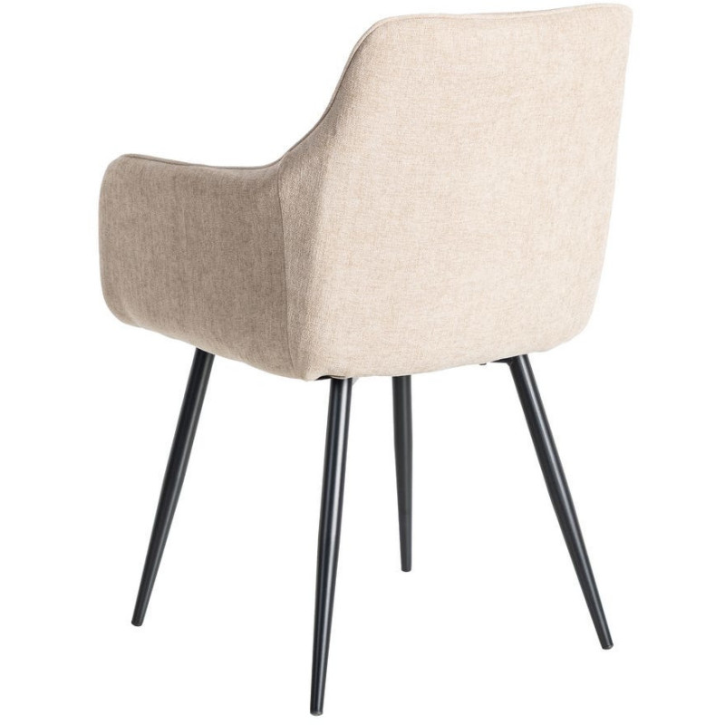 Fauteuil de table haut de gamme en Tissu Beige Surpiqûre verticale Métal Noir Ohlira (Lot de 2)
Ohlira (Lot de 2) - 5