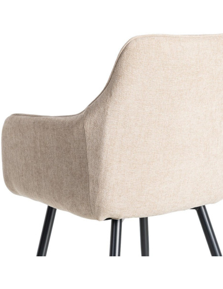 Fauteuil de table haut de gamme en Tissu Beige Surpiqûre verticale Métal Noir Ohlira (Lot de 2)
Ohlira (Lot de 2) - 6