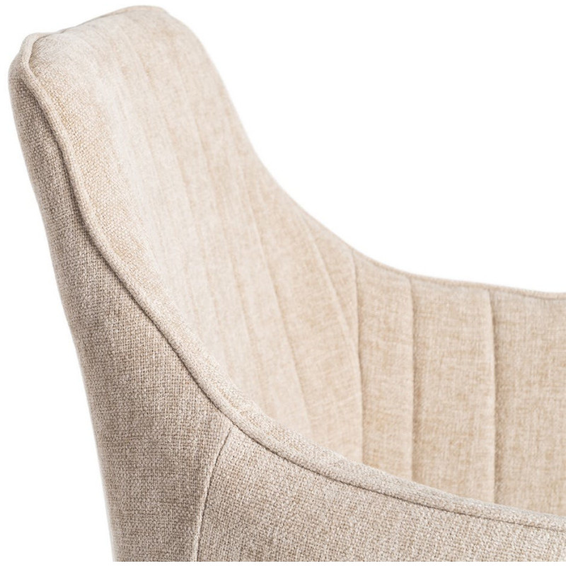 Fauteuil de table haut de gamme en Tissu Beige Surpiqûre verticale Métal Noir Ohlira (Lot de 2)
Ohlira (Lot de 2) - 7