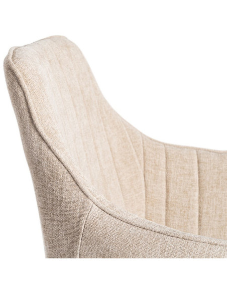 Fauteuil de table haut de gamme en Tissu Beige Surpiqûre verticale Métal Noir Ohlira (Lot de 2)
Ohlira (Lot de 2) - 7