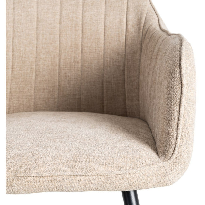 Fauteuil de table haut de gamme en Tissu Beige Surpiqûre verticale Métal Noir Ohlira (Lot de 2)
Ohlira (Lot de 2) - 8