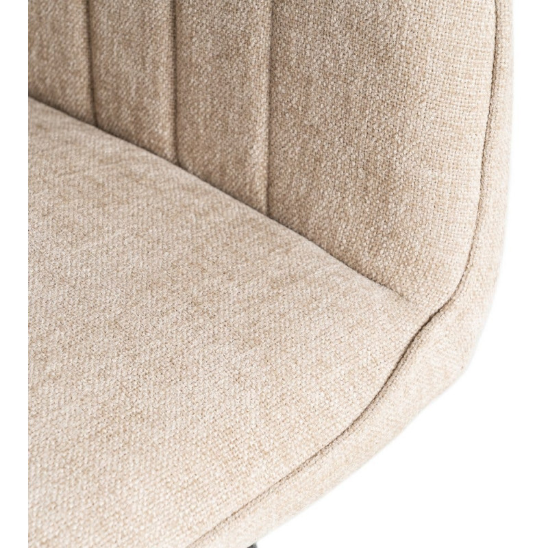 Fauteuil de table haut de gamme en Tissu Beige Surpiqûre verticale Métal Noir Ohlira (Lot de 2)
Ohlira (Lot de 2) - 9