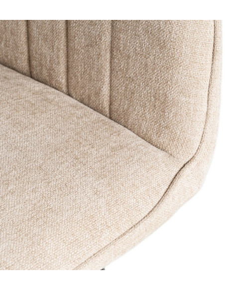 Fauteuil de table haut de gamme en Tissu Beige Surpiqûre verticale Métal Noir Ohlira (Lot de 2)
Ohlira (Lot de 2) - 9