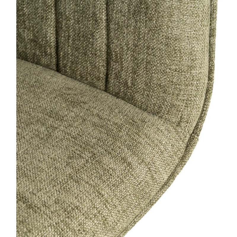 Fauteuil de table haut de gamme en Tissu Vert Surpiqûre verticale Métal Noir Ohlira (Lot de 2) - 9