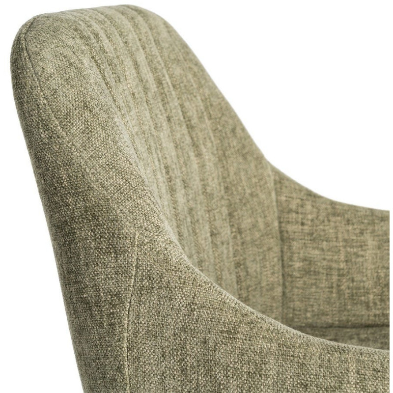 Tabouret de bar haut de gamme en Tissu Vert Surpiqûre verticale Métal Noir Ohlira (Lot de 2) - 7