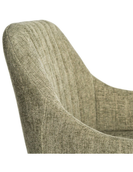 Tabouret de bar haut de gamme en Tissu Vert Surpiqûre verticale Métal Noir Ohlira (Lot de 2) - 7