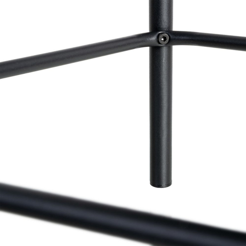 Tabouret de bar moderne chic en Tissu Jaune moutarde Motif chevrons Métal Noir Tang (Lot de 2) - 10