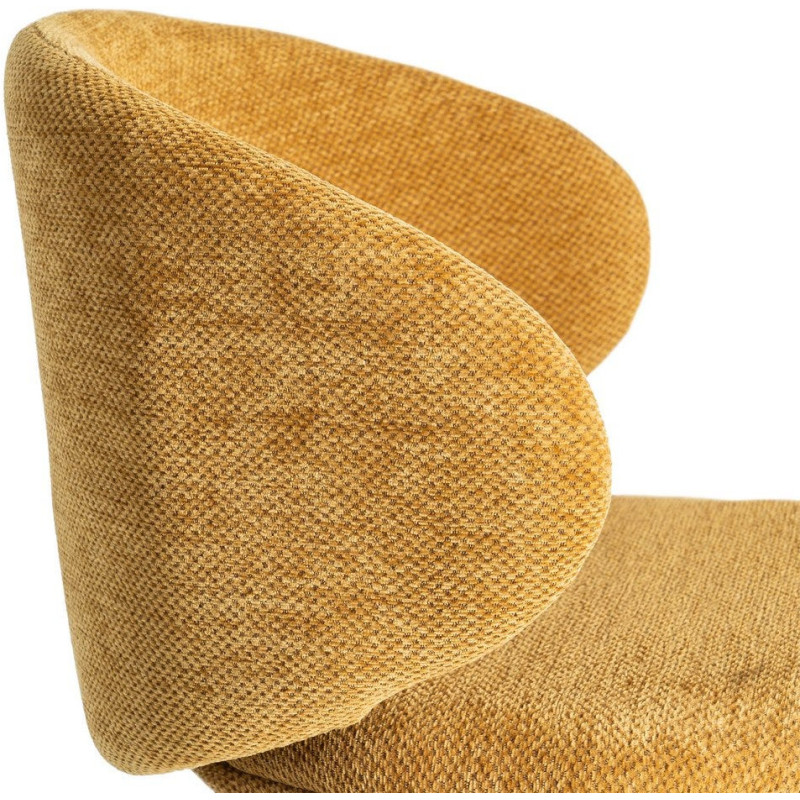 Chaise moderne confortable en Tissu Jaune moutarde Métal Noir Harava (Lot de 2) - 9