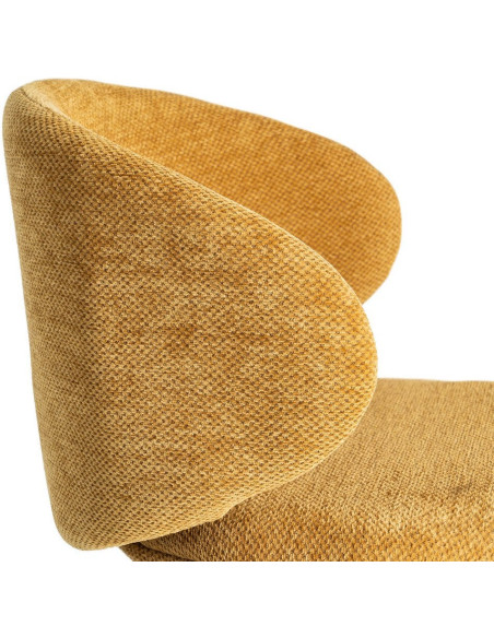 Chaise moderne confortable en Tissu Jaune moutarde Métal Noir Harava (Lot de 2) - 9