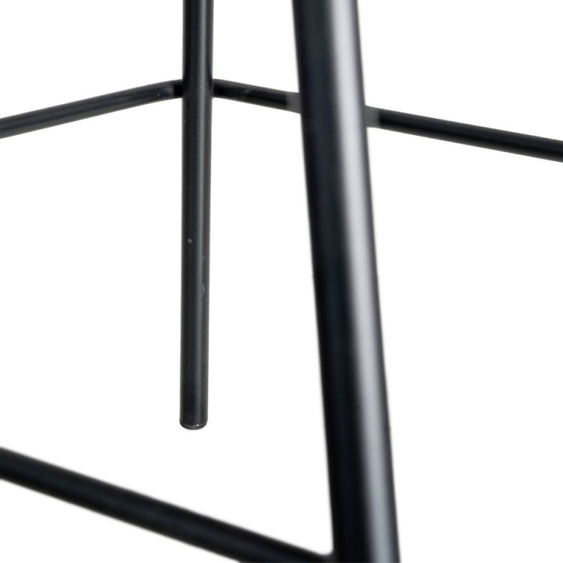 Tabouret de bar moderne confortable en Tissu Jaune moutarde Métal Noir Harava (Lot de 2) - 10
