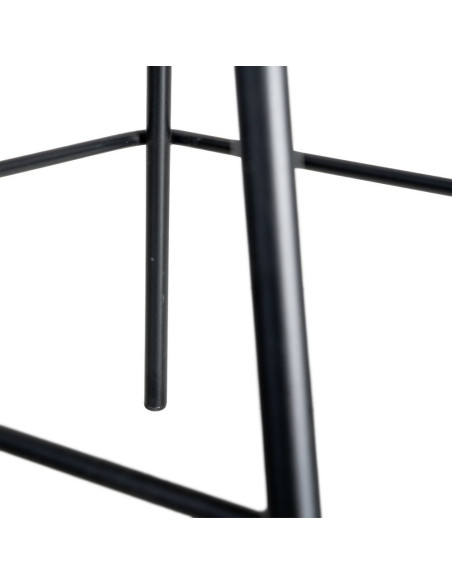 Tabouret de bar moderne confortable en Tissu Jaune moutarde Métal Noir Harava (Lot de 2) - 10