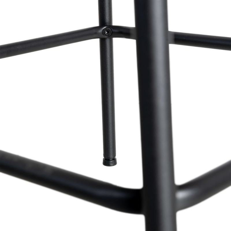 Tabouret de bar haut de gamme en Tissu Rose pêche Chiné Métal Noir Tilani (Lot de 2) - 10