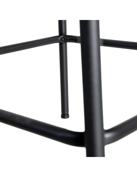 Tabouret de bar haut de gamme en Tissu Rose pêche Chiné Métal Noir Tilani (Lot de 2) - 10