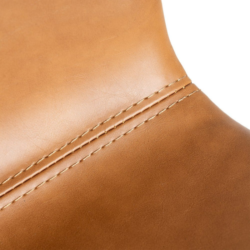 Chaise industrielle chic en Polyuréthane Marron camel Métal Noir Polypropylène Saroya (Lot de 2) - 8